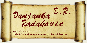 Damjanka Radaković vizit kartica